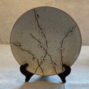 Grey Soshun plate stoneware handmade 10”.